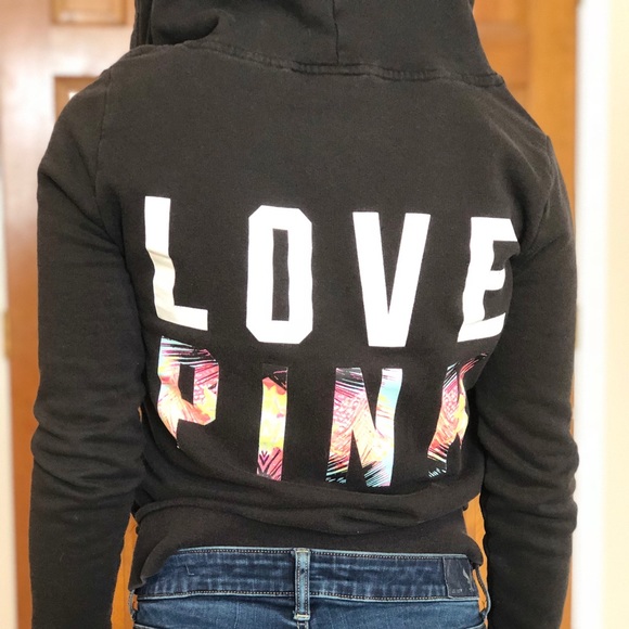 Victoria’s Secrets Pink black zip up - Picture 3 of 4